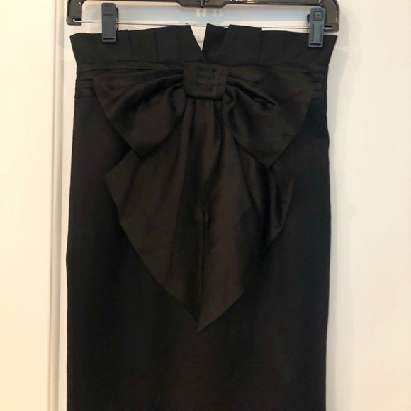 PLASTIC ISLAND Black Ribbon Pencil Skirt - Picture 3 of 7